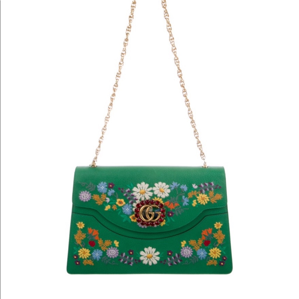 🆕‼️Gucci large lines ricami floral shoulder bag